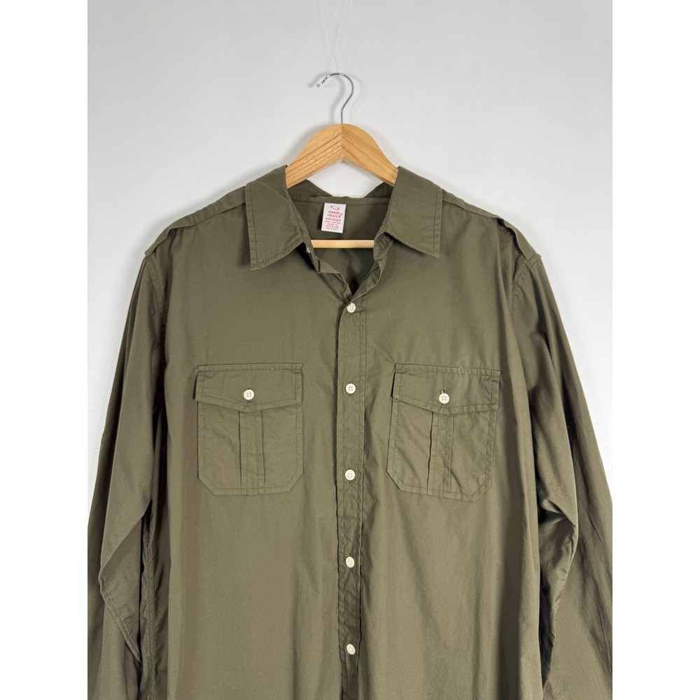 Gorpcore Open Trails Mens Med Utility Shirt Olive Green Military Safari Cotton - Picture 9 of 10